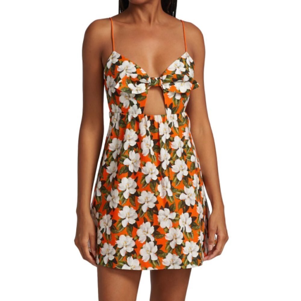 Alice + Olivia 'Melvina' Floral-Print Linen-Blend Dress, Blossom - Picture 2 of 4